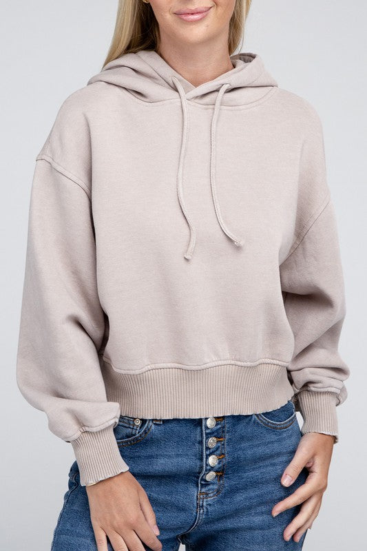 Acid Wash Fleece Hoodie Luvéillé