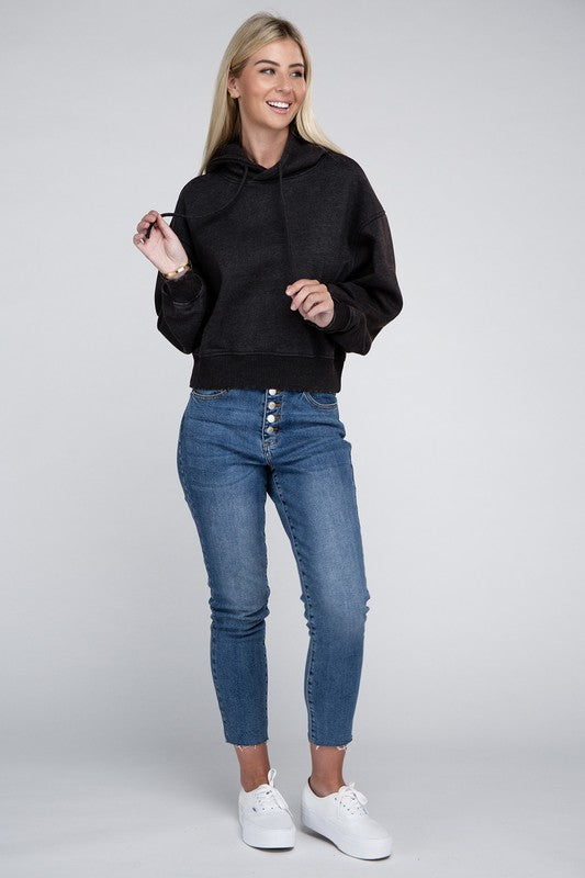Acid Wash Fleece Hoodie Luvéillé