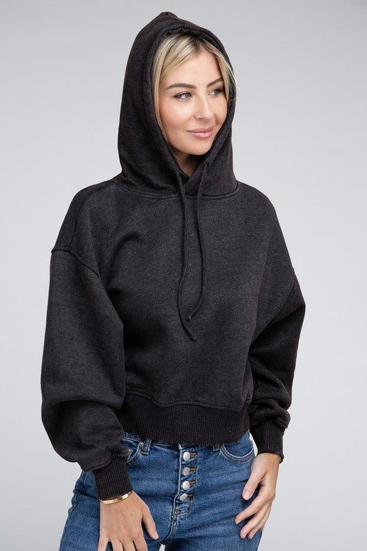 Acid Wash Fleece Hoodie Luvéillé