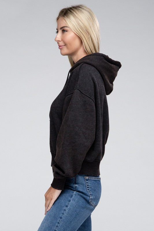 Acid Wash Fleece Hoodie Luvéillé