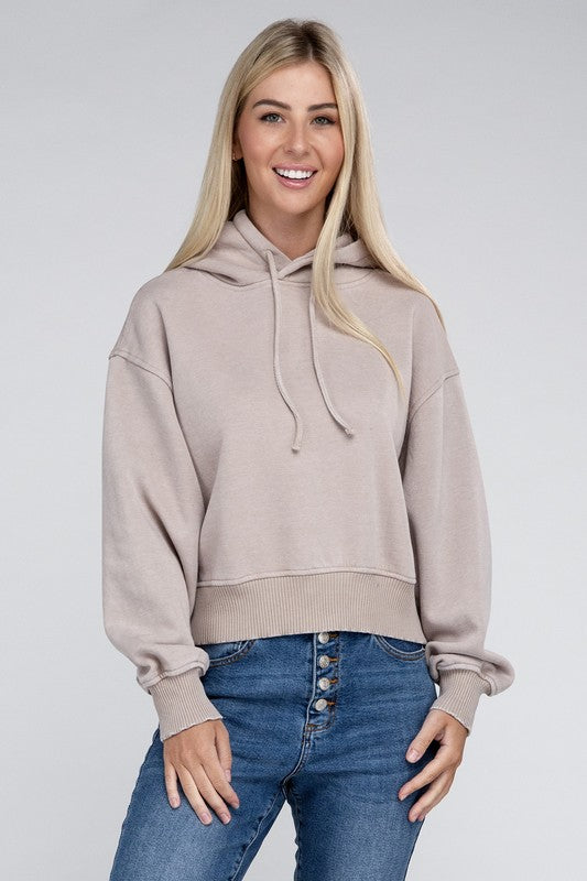 Acid Wash Fleece Hoodie Luvéillé