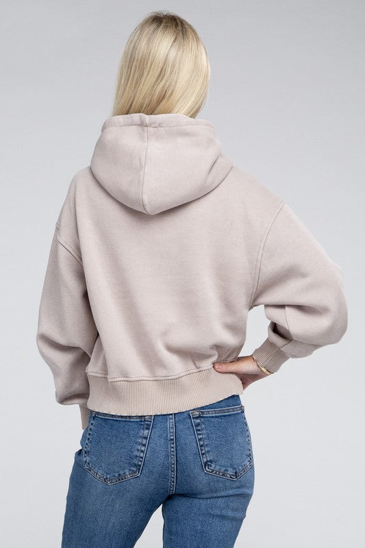 Acid Wash Fleece Hoodie Luvéillé
