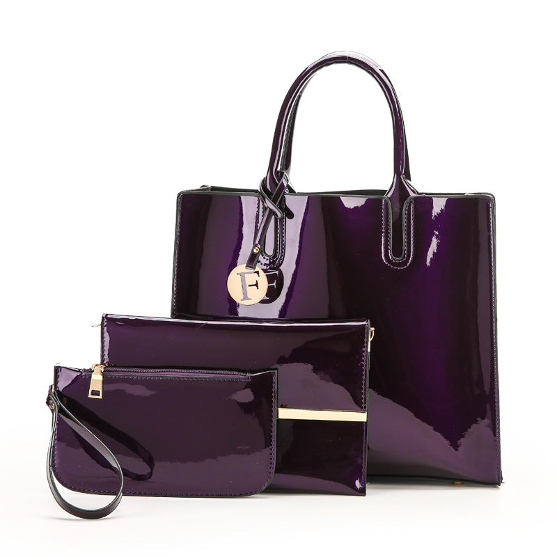 Artificial Patent Leather Glossy handbag Luvéillé
