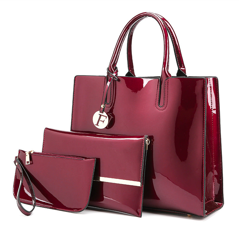 Artificial Patent Leather Glossy handbag Luvéillé