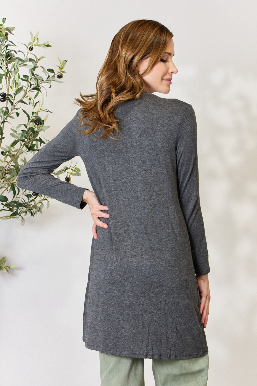 Celeste Full Size Open Front Cardigan with Pockets Luvéillé
