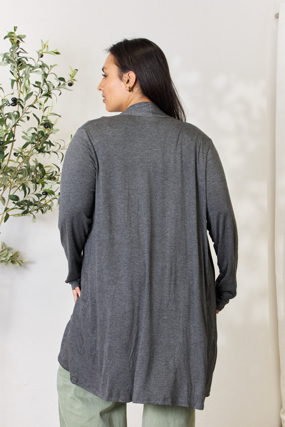 Celeste Full Size Open Front Cardigan with Pockets Luvéillé