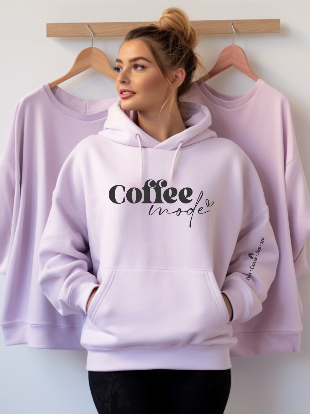 Coffee Mode Graphic Hoodie Luvéillé