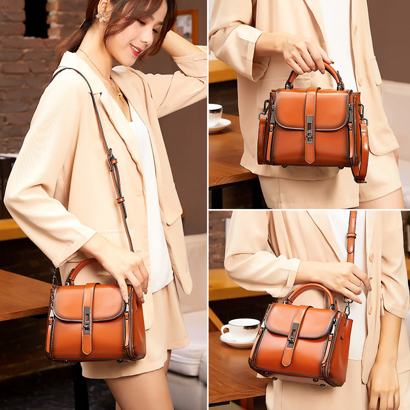 Cowhide Vintage Crossbody Handbag Luvéillé