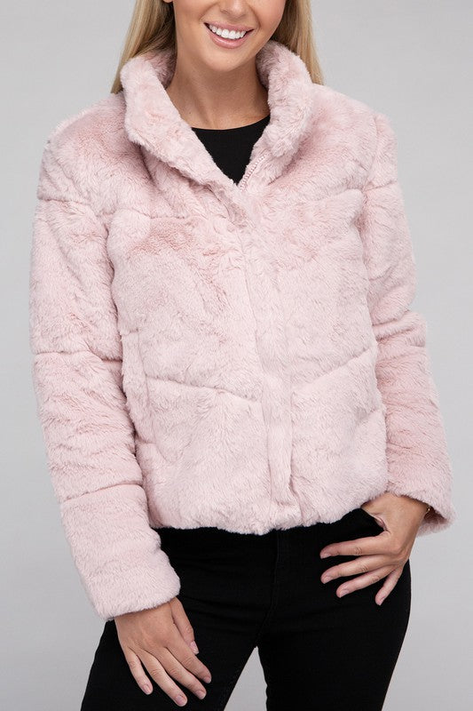Fluffy Zip-Up Sweater Jacket Luvéillé
