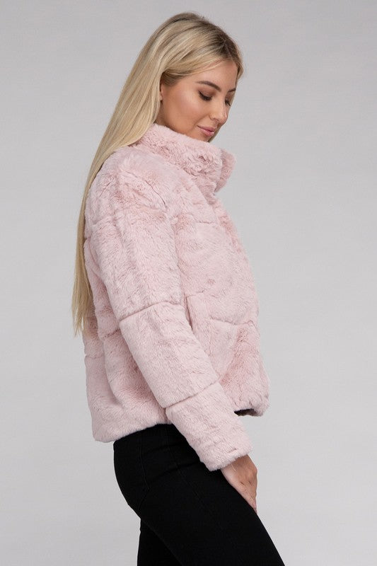 Fluffy Zip-Up Sweater Jacket Luvéillé