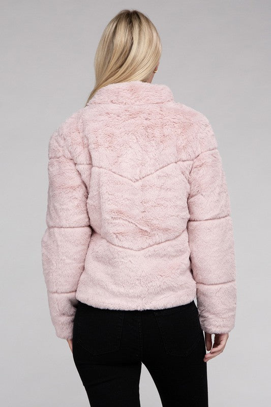 Fluffy Zip-Up Sweater Jacket Luvéillé