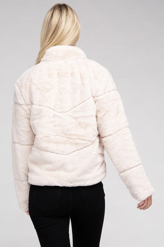 Fluffy Zip-Up Sweater Jacket Luvéillé