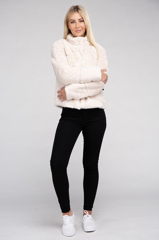 Fluffy Zip-Up Sweater Jacket Luvéillé