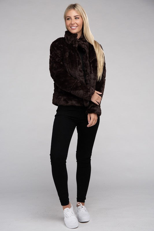 Fluffy Zip-Up Sweater Jacket Luvéillé