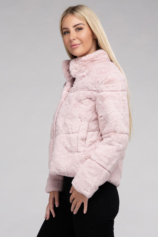 Fluffy Zip-Up Sweater Jacket Luvéillé
