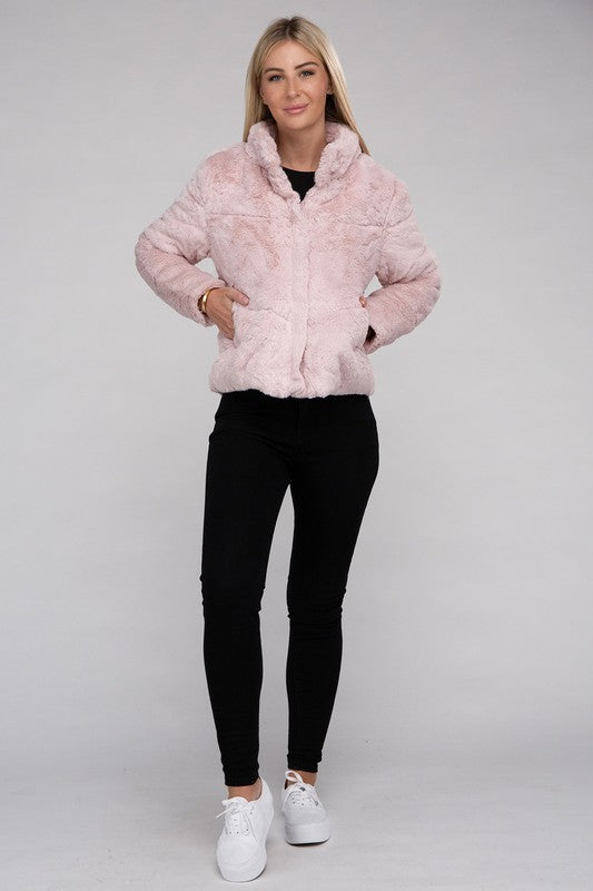 Fluffy Zip-Up Sweater Jacket Luvéillé