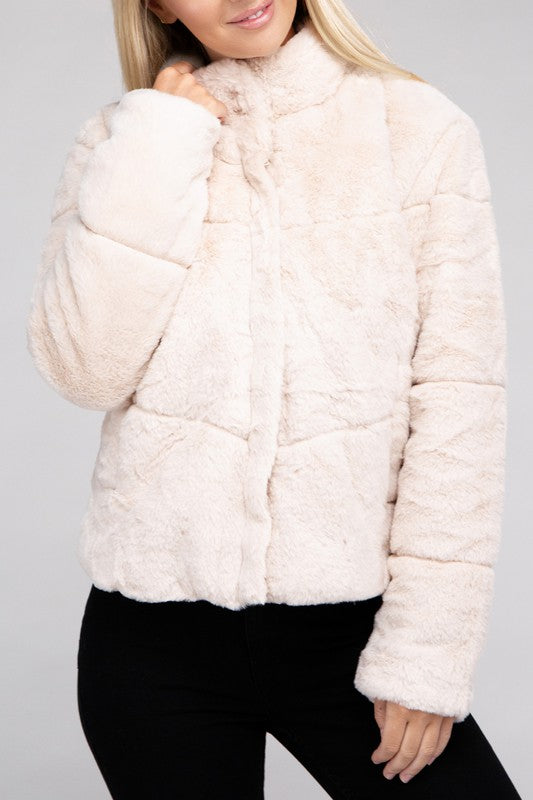 Fluffy Zip-Up Sweater Jacket Luvéillé