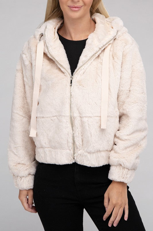 Fluffy Zip-Up Teddy Hoodie Luvéillé