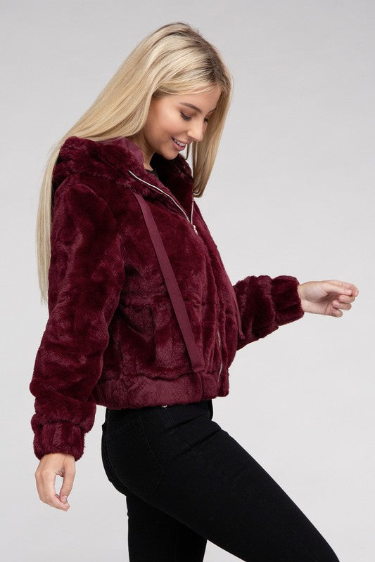 Fluffy Zip-Up Teddy Hoodie Luvéillé