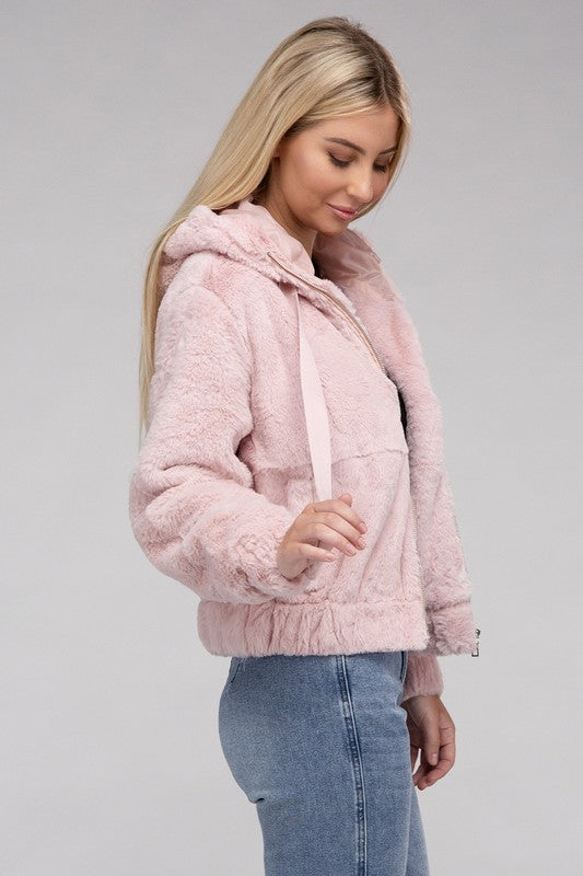 Fluffy Zip-Up Teddy Hoodie Luvéillé