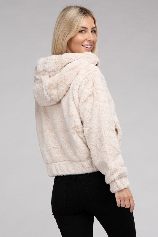 Fluffy Zip-Up Teddy Hoodie Luvéillé