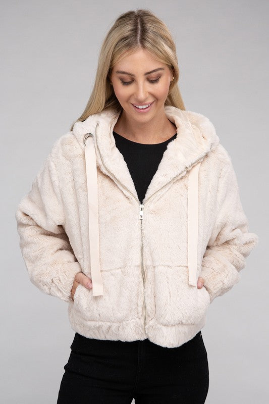 Fluffy Zip-Up Teddy Hoodie Luvéillé