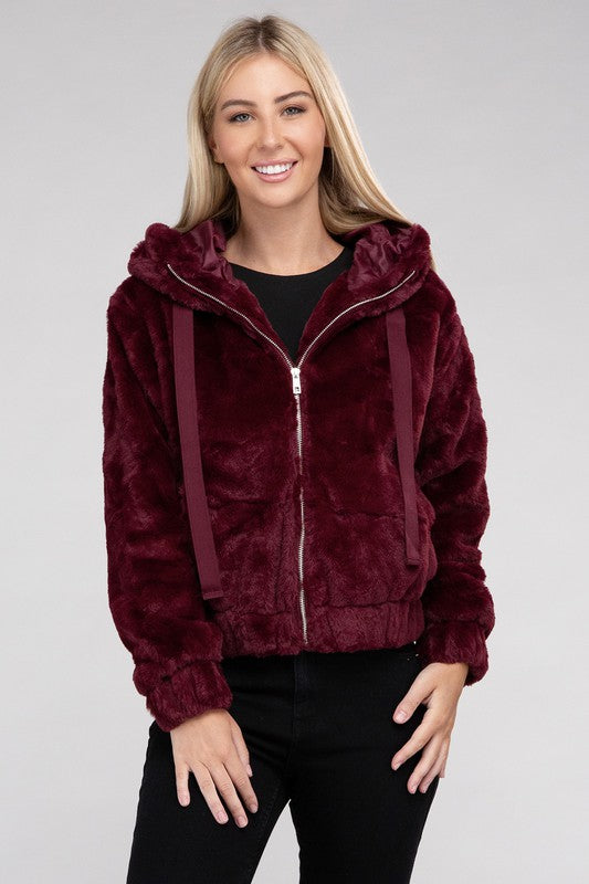 Fluffy Zip-Up Teddy Hoodie Luvéillé