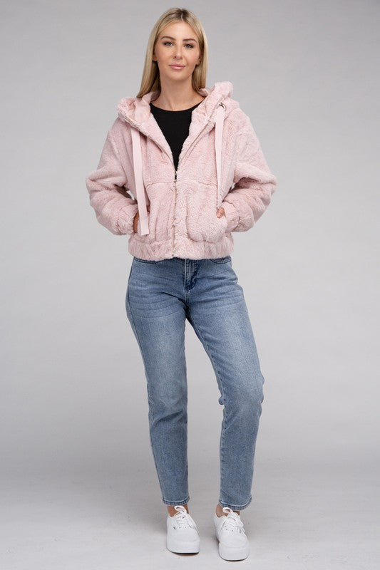 Fluffy Zip-Up Teddy Hoodie Luvéillé