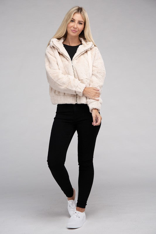 Fluffy Zip-Up Teddy Hoodie Luvéillé