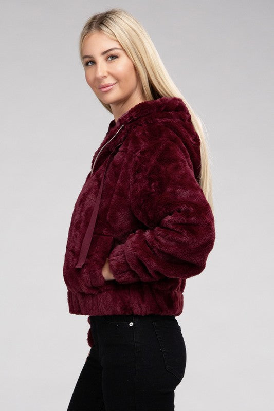 Fluffy Zip-Up Teddy Hoodie Luvéillé