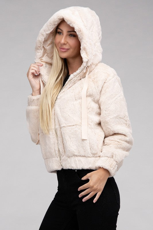 Fluffy Zip-Up Teddy Hoodie Luvéillé