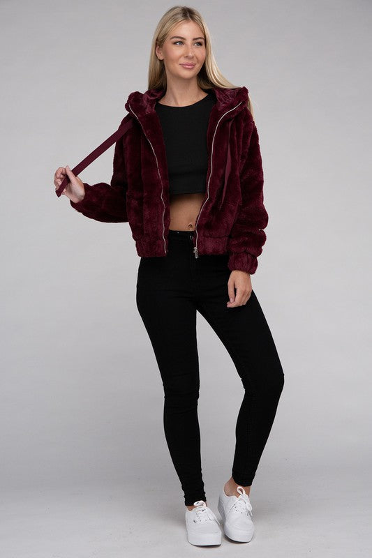 Fluffy Zip-Up Teddy Hoodie Luvéillé