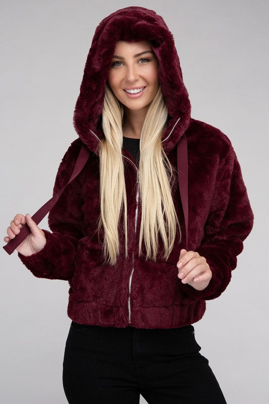 Fluffy Zip-Up Teddy Hoodie Luvéillé