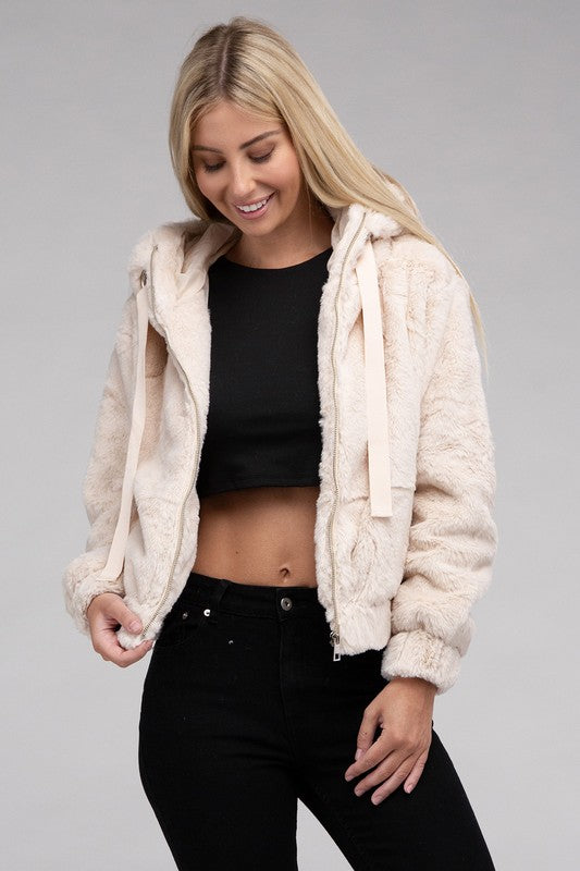 Fluffy Zip-Up Teddy Hoodie Luvéillé