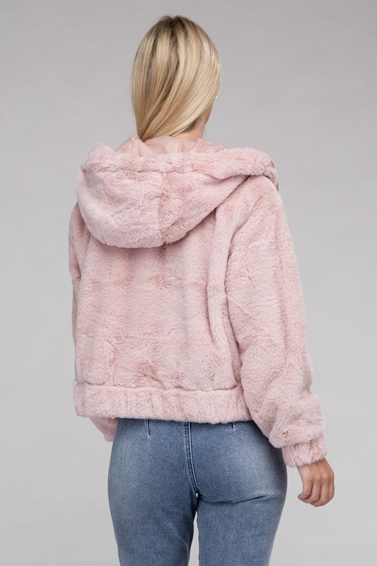 Fluffy Zip-Up Teddy Hoodie Luvéillé