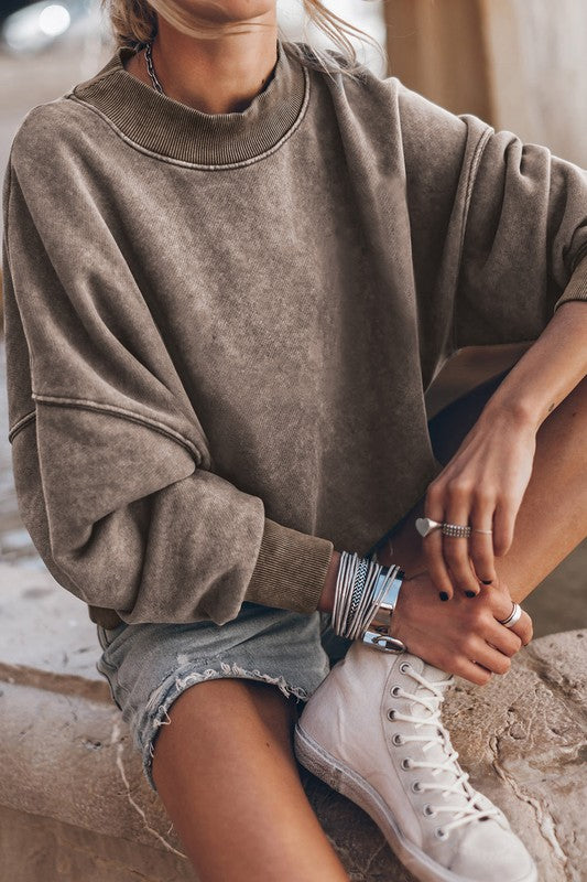 Mineral Washed Acid dye Sweatshirt Pullover Luvéillé