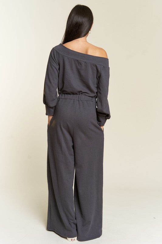 ONE SHOULDER TERRY JUMPSUIT Luvéillé