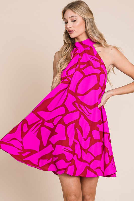 Resort style halter neck short sundress Luvéillé