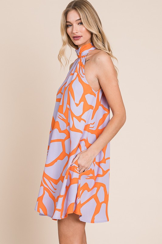 Resort style halter neck short sundress Luvéillé