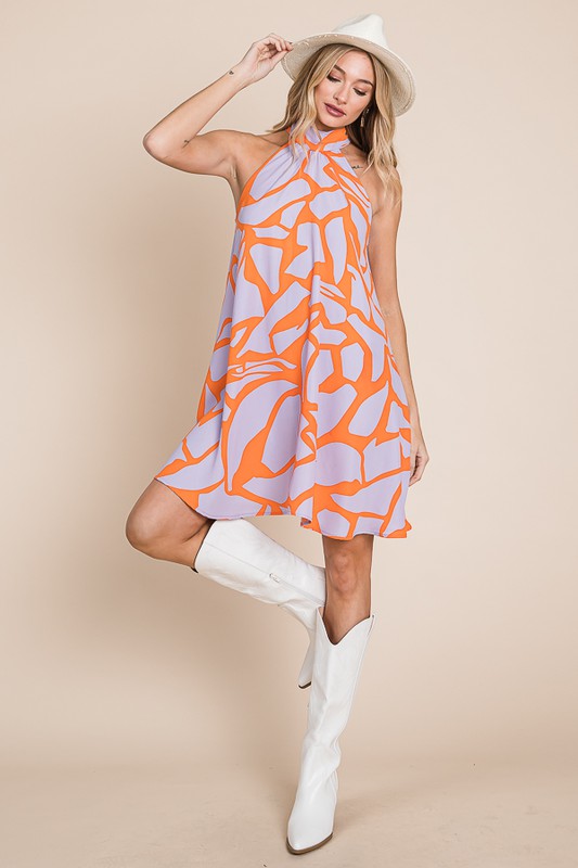 Resort style halter neck short sundress Luvéillé