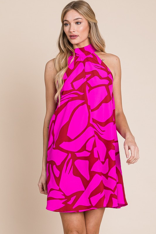 Resort style halter neck short sundress Luvéillé