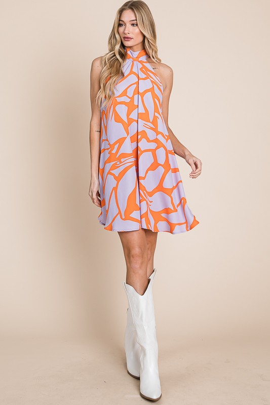 Resort style halter neck short sundress Luvéillé