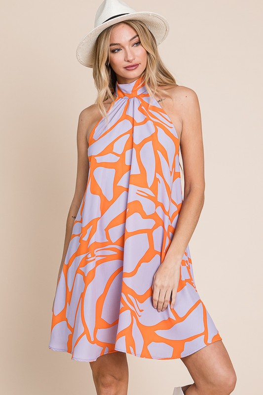Resort style halter neck short sundress Luvéillé