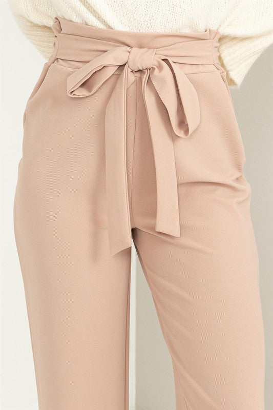 Seeking Sultry High-Waisted Tie Front Flared Pants Luvéillé