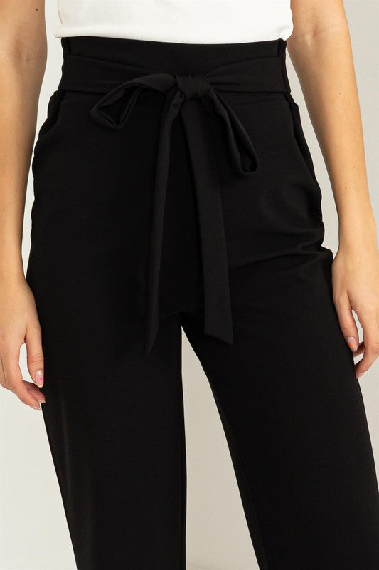 Seeking Sultry High-Waisted Tie Front Flared Pants Luvéillé