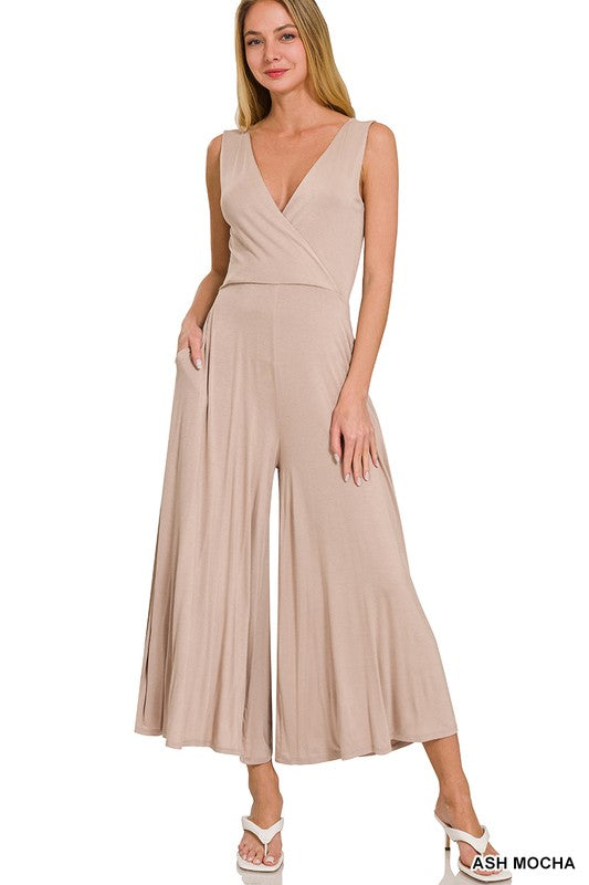 Surplice Neckline Sleeveless Jumpsuit Luvéillé