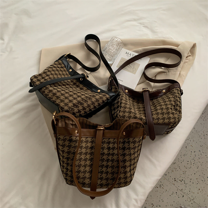 Retro Bag Fashion Houndstooth