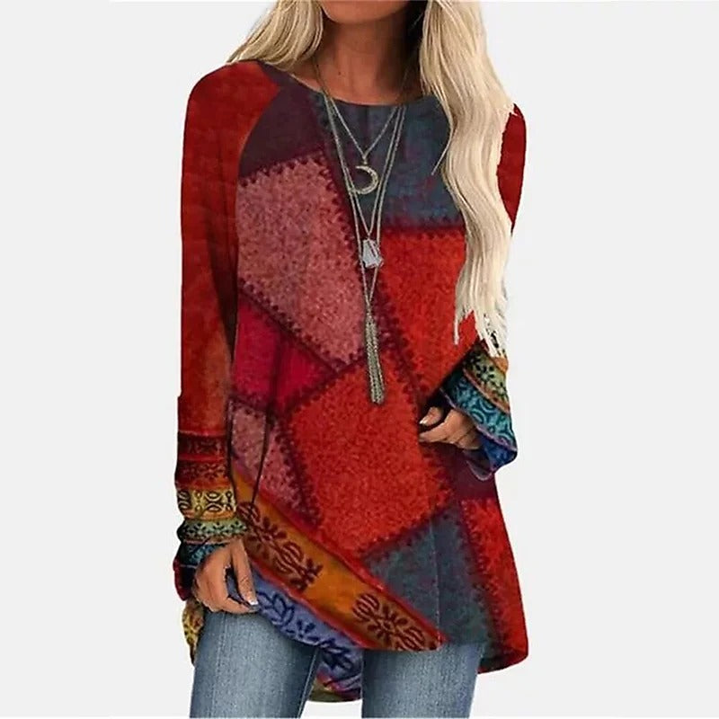 Women's T-shirt Long Sleeve Round Neck Dress