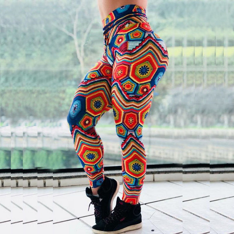 jacquard high waist yoga pants