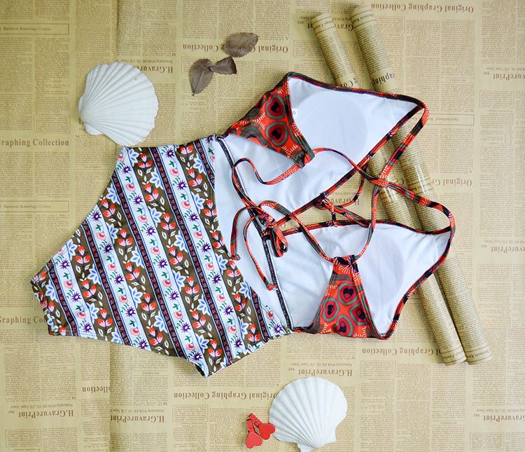 Printed women's one-piece swimsuit